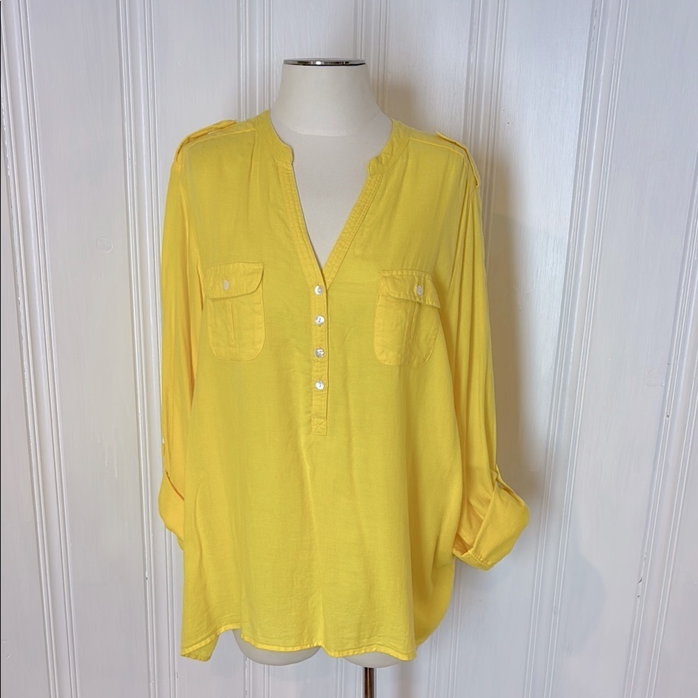 AE SPORT Light Yellow Sunny Cotton Blouse